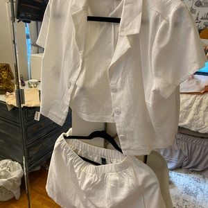 SHEIN Linen Style White Set